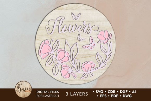 A Floral Wall Decor Design Asset for Laser Cutting Campaigns
