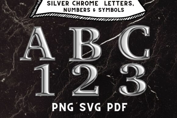A Silver Chrome Graphics Set for Elegant Decorative Elements