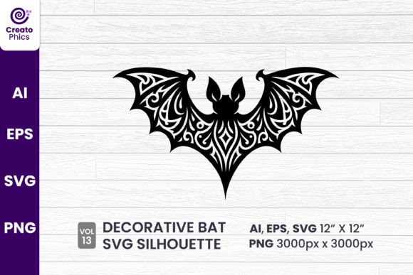 Crafting Elegant Halloween Graphics with Decorative Bat Silhouette Sublimation 13