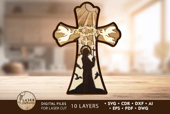 Cross Multilayer Decorative Template: Laser Cutting Review