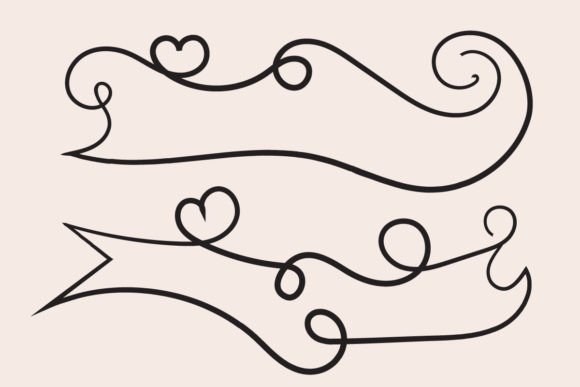 Curly Hearts Outline Ribbon: A Crafter's Graphics Review