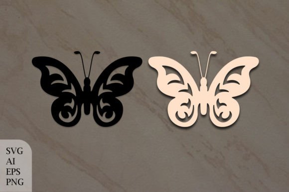 Decorative Checkmark Butterfly Graphics for Crafts