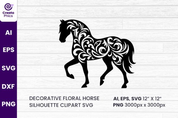 Evaluating a Floral Horse Silhouette for Commercial Graphics