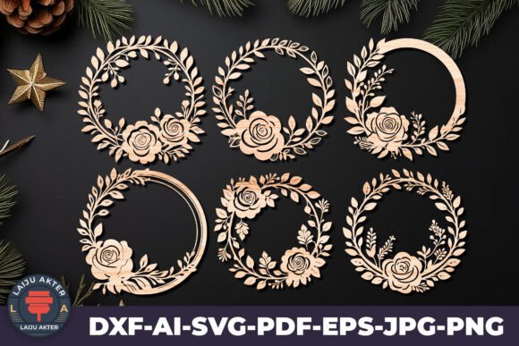 Floral Wreath Laser Cut Bundle 12: Valentine's Day Laser Cutting