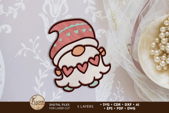 Gnome with Hearts Decorative Template: Laser Cutting & Valentine’s Day