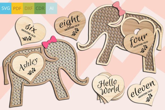 Laser-Cut Rattan Elephant SVG for Signs & Branding