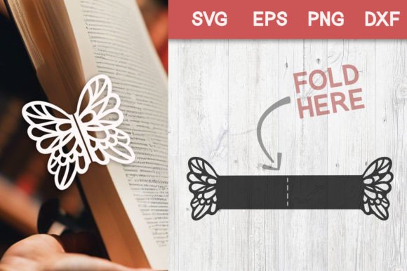 Ornamental Butterfly Bookmark SVG for Laser Cutting & Organizers