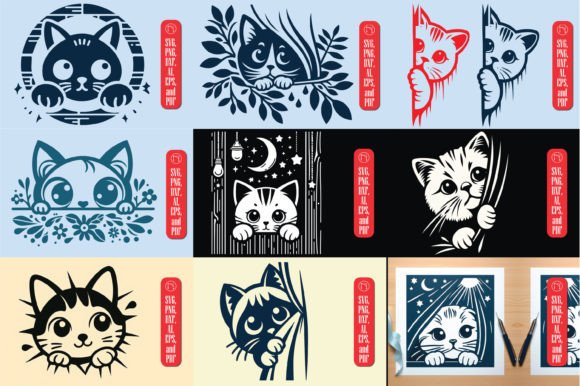 Reviewing the Peeking Cat SVG Cut File Bundle for Laser Cut Wall Decor