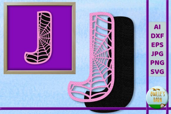 Spiderweb Monogram J: A Laser-Cutting Asset for Autumn Themes
