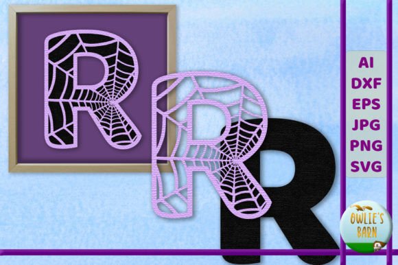 Spiderweb Monogram Letter R: A Laser Cutting Asset for Autumn Publishing