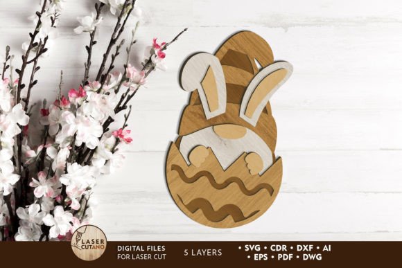 Spring Laser Cutting with an Easter Gnome in Egg