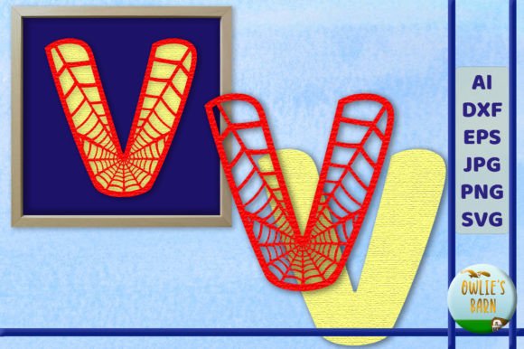 The Spiderweb Monogram V for Laser Cut Packaging & Autumn Branding