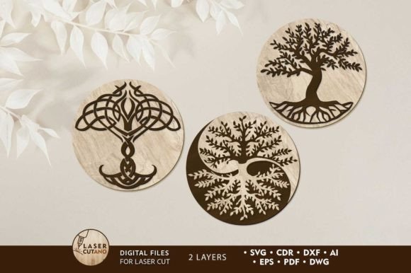 TREE Wall Panels SET, Decor Templates: Laser Cutting & Wall Decor