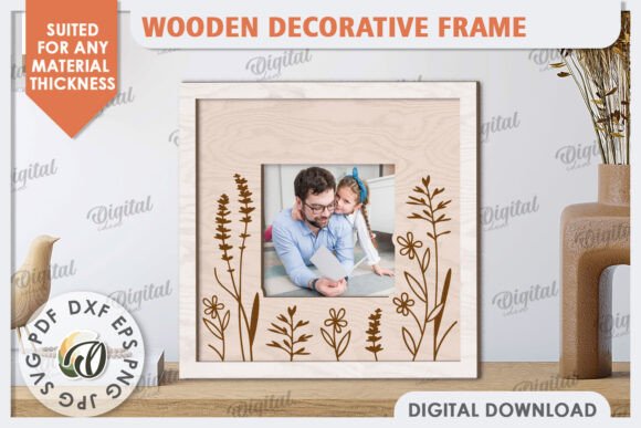 Wooden Decorative Frame Laser Cut for Wall Decor Branding